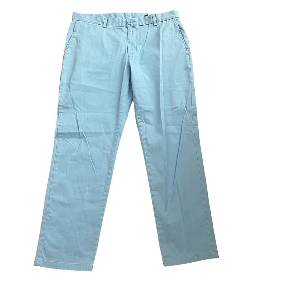 Vineyard Vines Men Sz 35x30 Light Blue Flat Front Club SlimPants Straight Chino